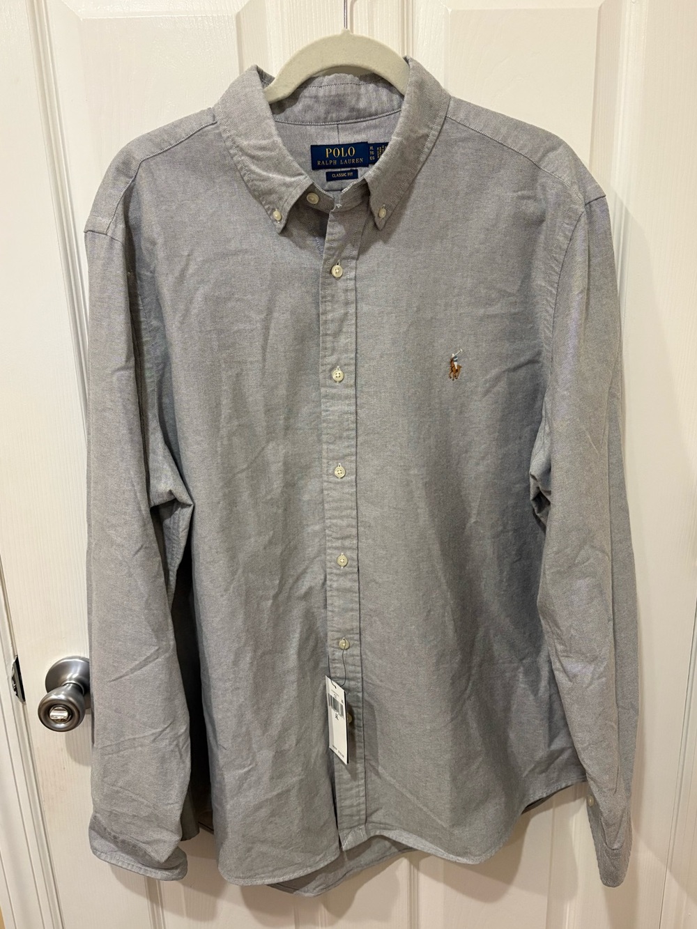 NWT POLO Ralph Lauren Classic Fit Button Down Long Sleeve Shirt in Gray